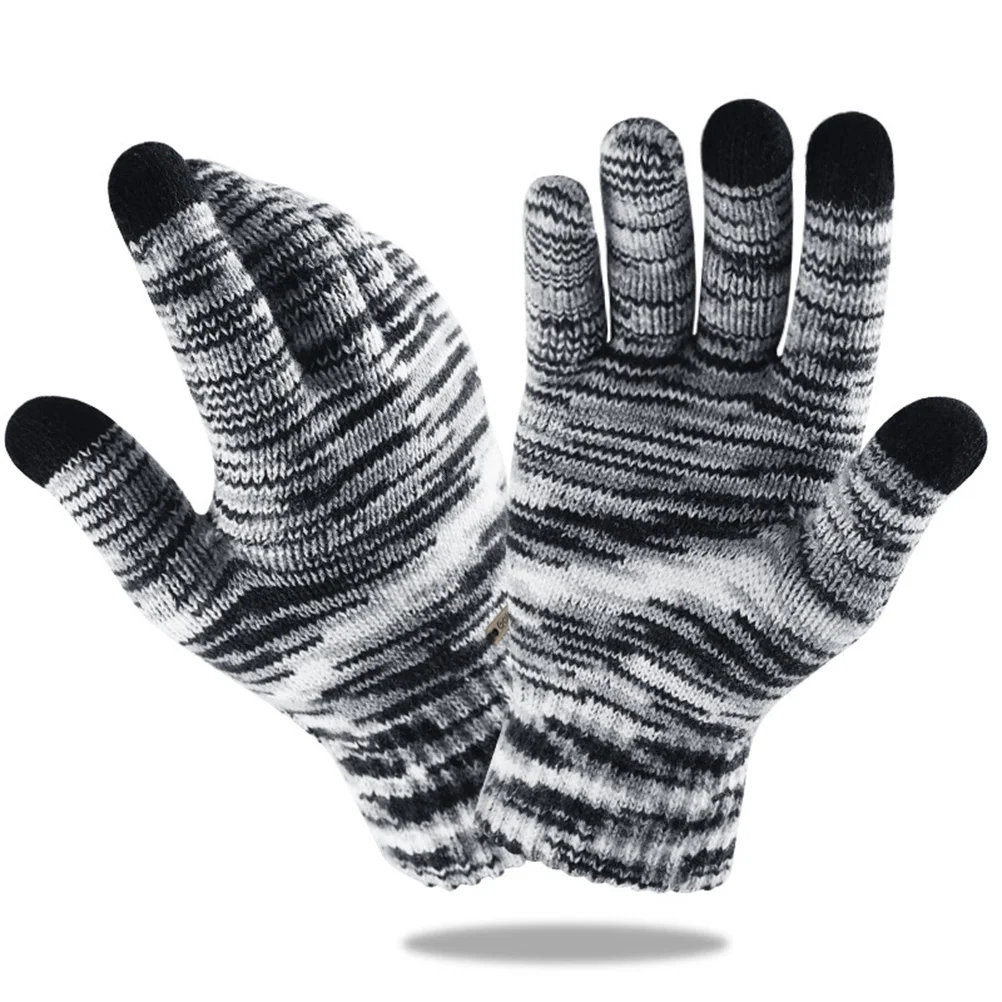 

Breathable Comfortable Windproof Touchscreen Gloves Black White Winter Warm Full Finger Outdoor Sports Cycling Hiking Climbing