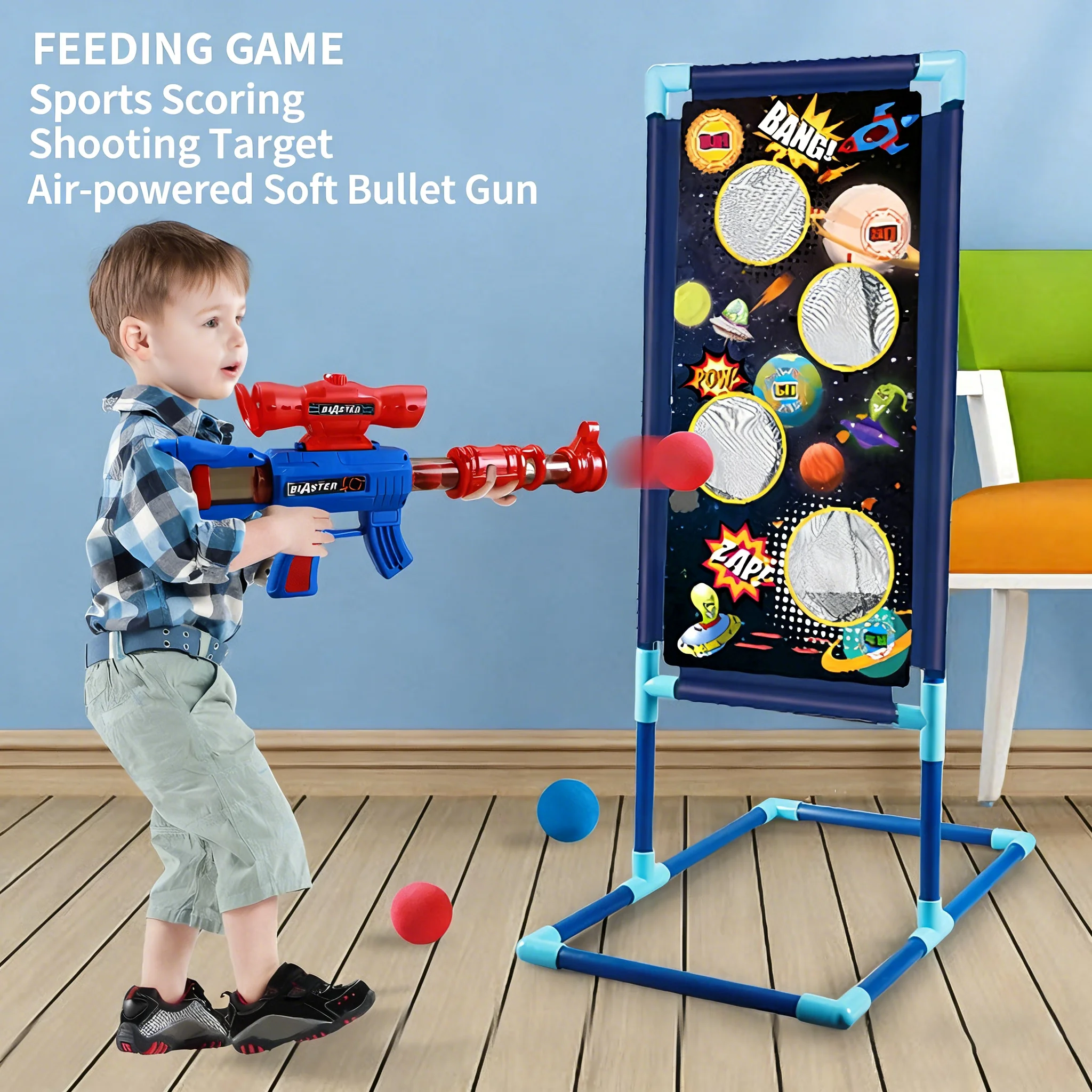 Bola de espuma brinquedo arma conjunto bala macia seguro para crianças brinquedo educativo com pontuação mantendo jogo divertido para crianças adultos competição