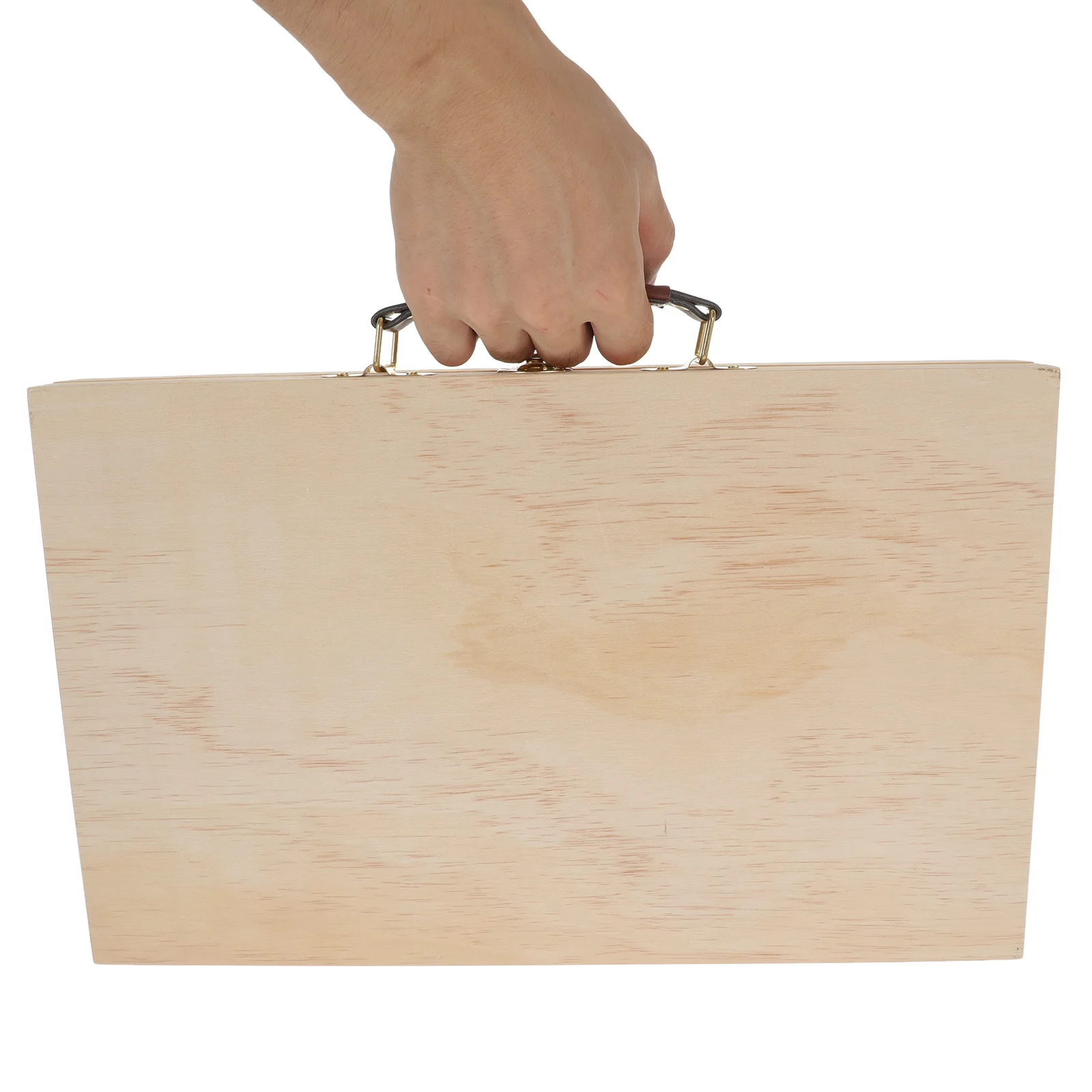 

1Pcs Portable Hardwood Paint Box Durable Handle Painting Storage Case Artist Tool Box Lightweight Secure Lock Clasps