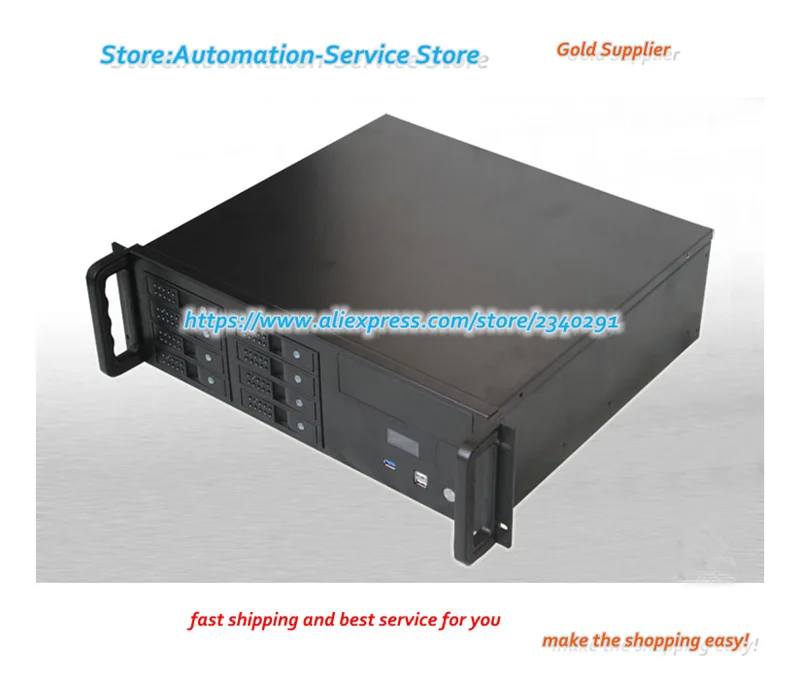 R3U390-8 ITX Hot Plug LCD การตรวจสอบแบบเรียลไทม์ USB3.0 3U อุตสาหกรรมควบคุมแชสซีเซิร์ฟเวอร์