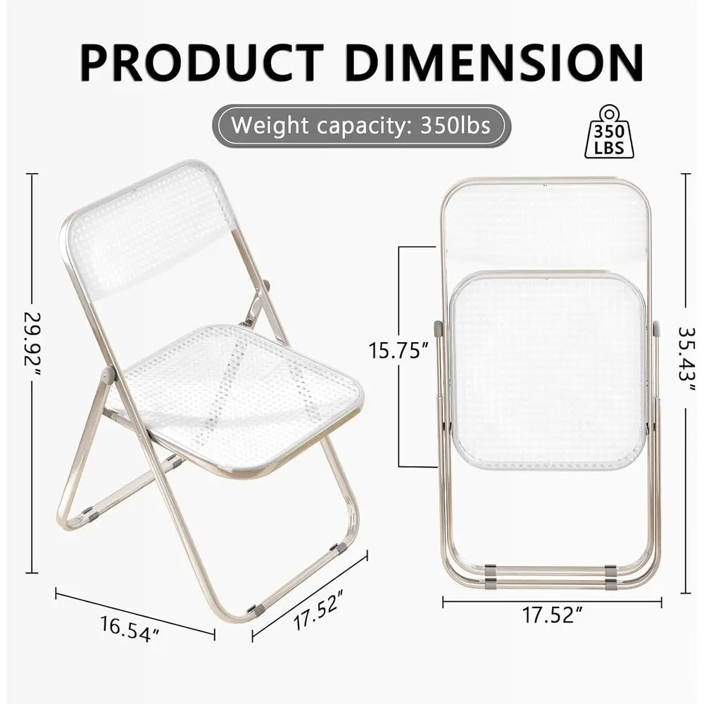12 Pack Plastic Chair, White | Breathable folding chair with steel e, 300lbs capacity. Portable & stackable for indoor, outdoor
