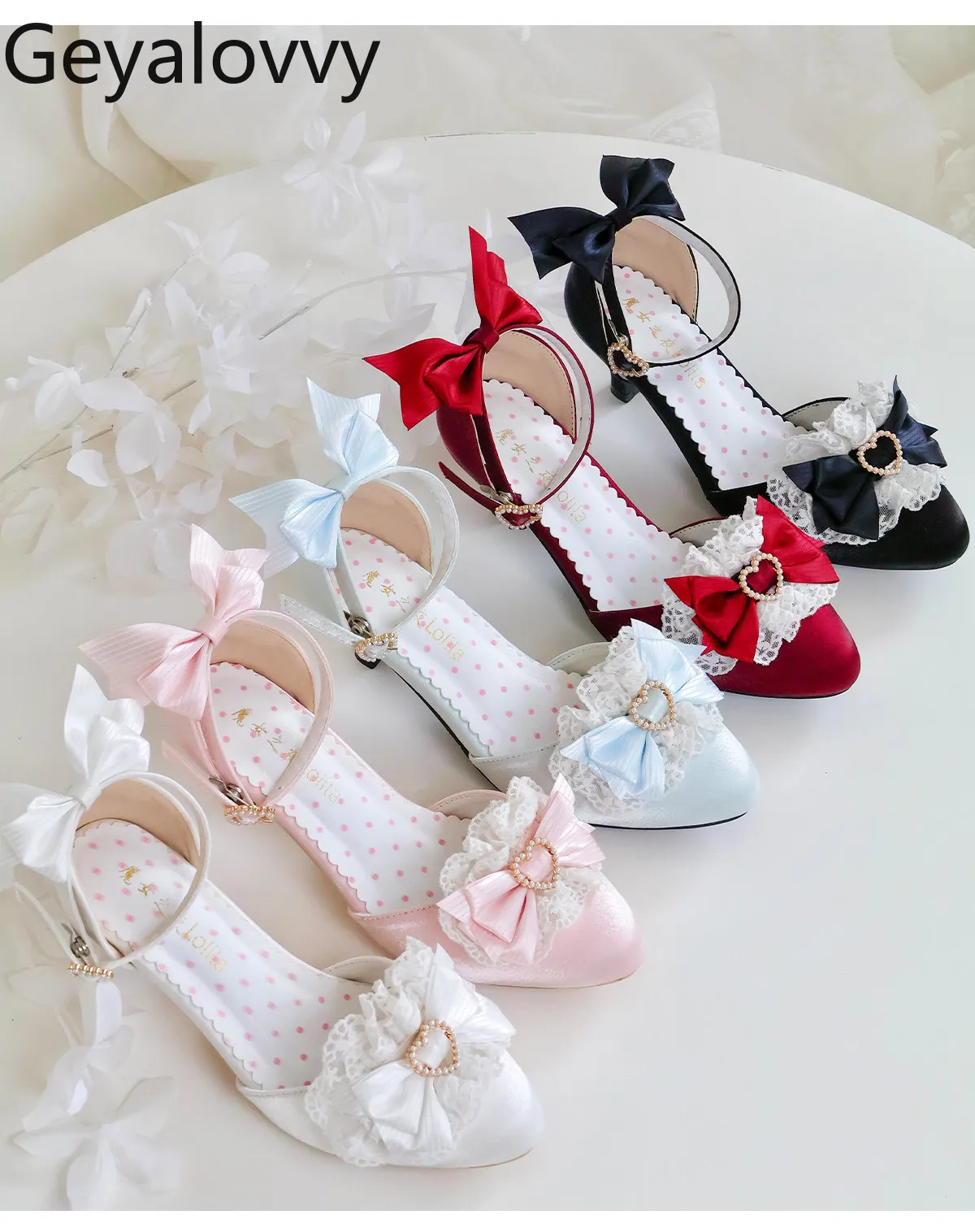

Original Lolita Style High Heel Sweet Lace Bow Pointed Toe Sandals Fashion Elegant Women's Shoes Spring Autumn 2026 New