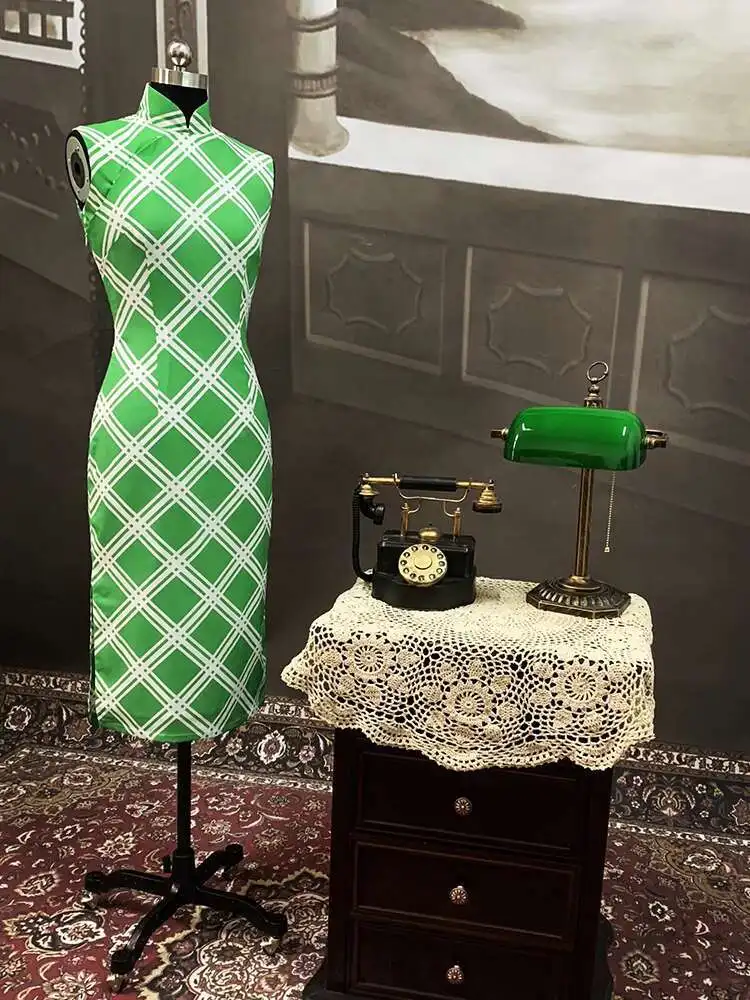 In the Mood for Love Maggie Cheung Luxury green Qipao women Qipao Dress Chinese tradition Hanfu Cheongsam Long Dress