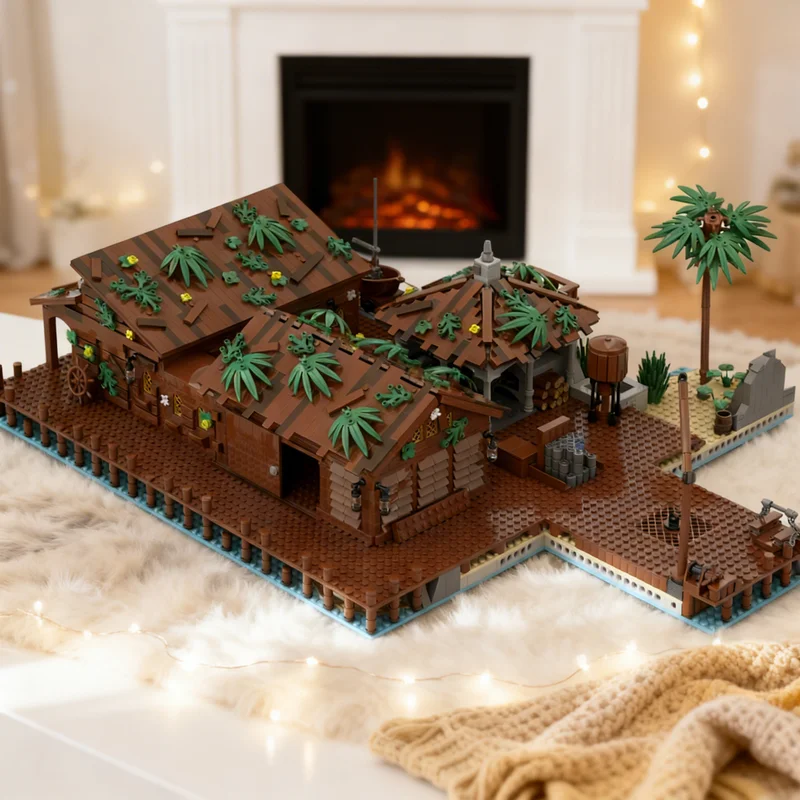 4581pcs MOC Pirate Island Bay Harbor Extension Incl Pirates Model Building Blocks Creative Display Gift Collectible Decor Kids