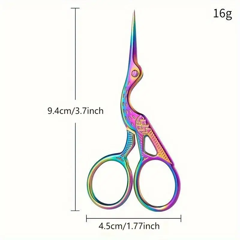 مقص التطريز قوس قزح اللقلق مقص الفولاذ المقاوم للصدأ مقص حرفي صغير مقص الخياطة لخياطة التطريز