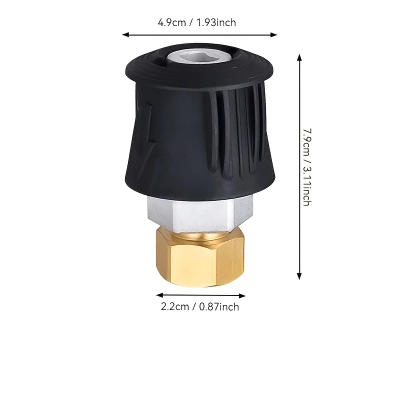 High Pressure Water Gun with 360° Swivel Nozzle, Durable Plastic, Brass and Plastic Connectors, Anti-Tangle Car Wash Adapter