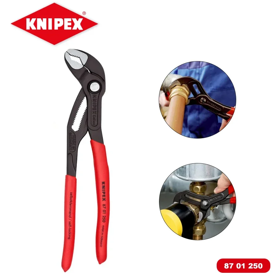 KNIPEX TOOL High-Tech Cobra Water Pump Pliers Adjustment Blend Ergonomic Plier 8701250