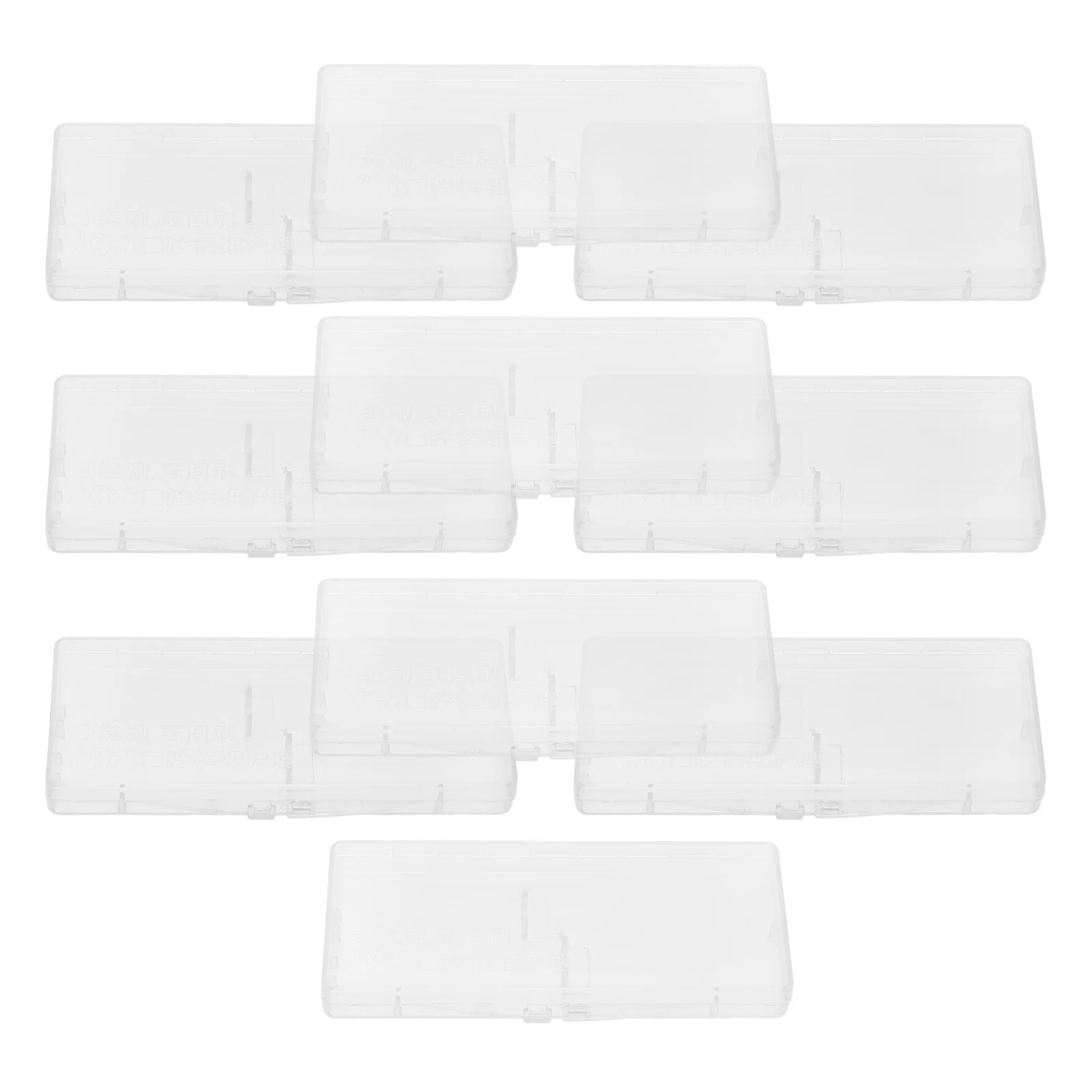 

10Pcs Plastic Rectangular Interdental Brush Storage Box Portable Flip Lid Case Travel Home Use Clear Organizer