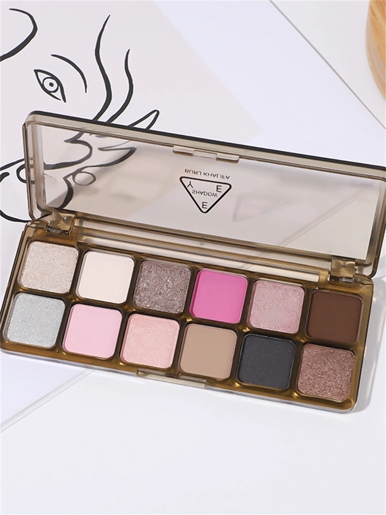 Paleta de sombras de 12 cores, cimento cinza marrom leite chá cor tom natural marrom paleta de sombras sombra