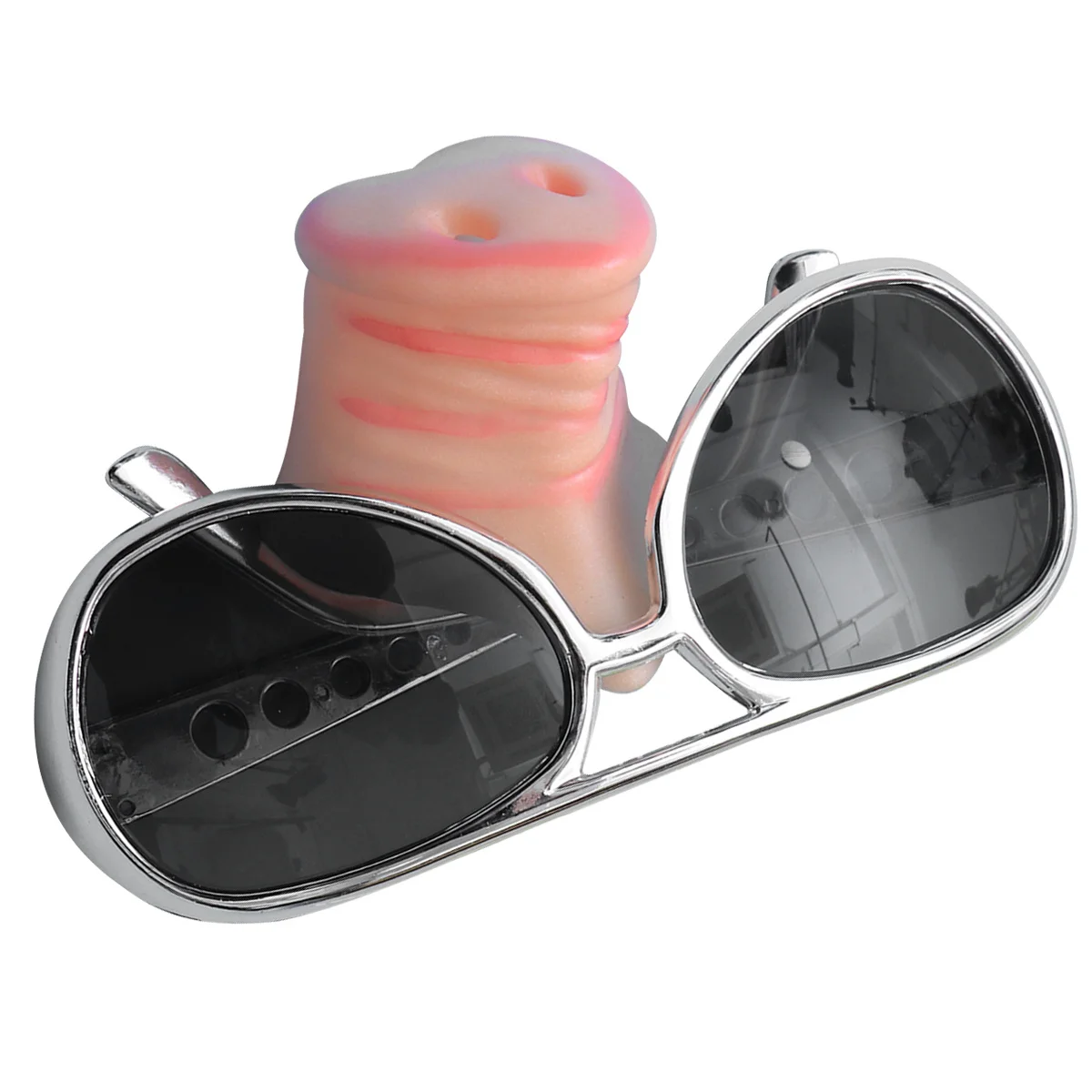 نظارات أنف الخنزير للهالوين، نظارات شمسية مضحكة للحفلات التنكرية، فستان مبتكر لالتقاط العين، فضي مريح #5