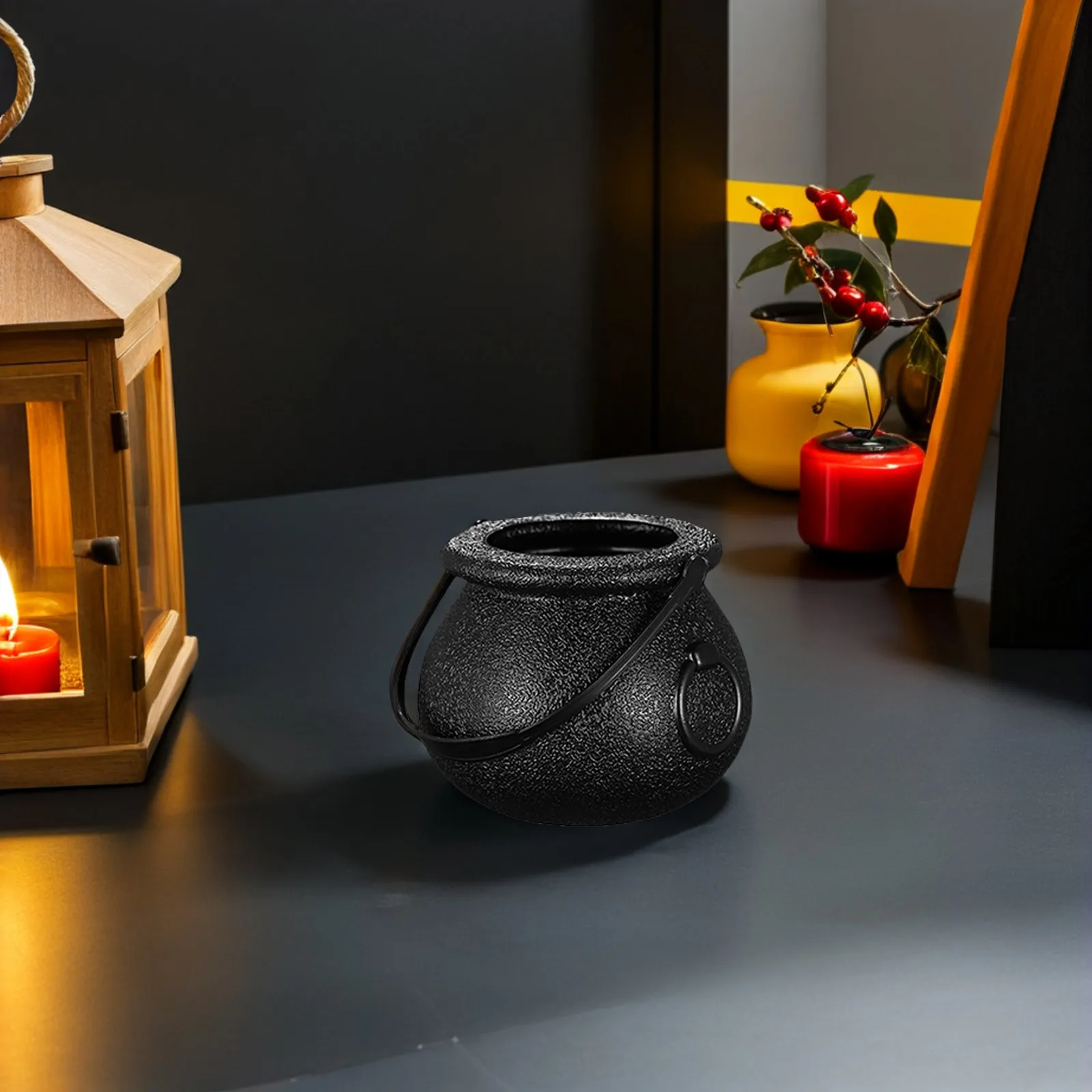

Cauldron 12pcs Halloween Candy Bowl Gift Bucket Black Witch Kettle Party Decor Holder 2025 New Small Prop