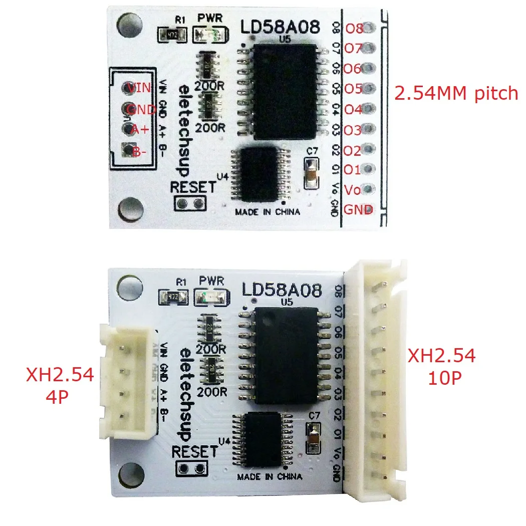 10X 8ch RS485 to PWM Output Darlington Transistor Driver Module Multifunctional Board for Multilayer Signal Lights Warning Alarm