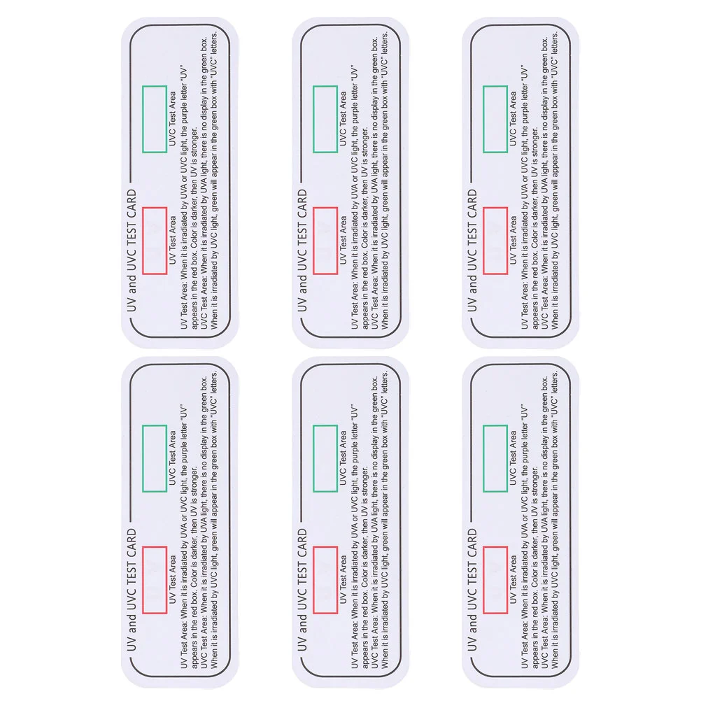 Cartes de Test en papier de détection UV, indicateur lumineux, utilisation intérieure, mesure précise, affichage sensible aux UV, effet idéal, 6 pièces