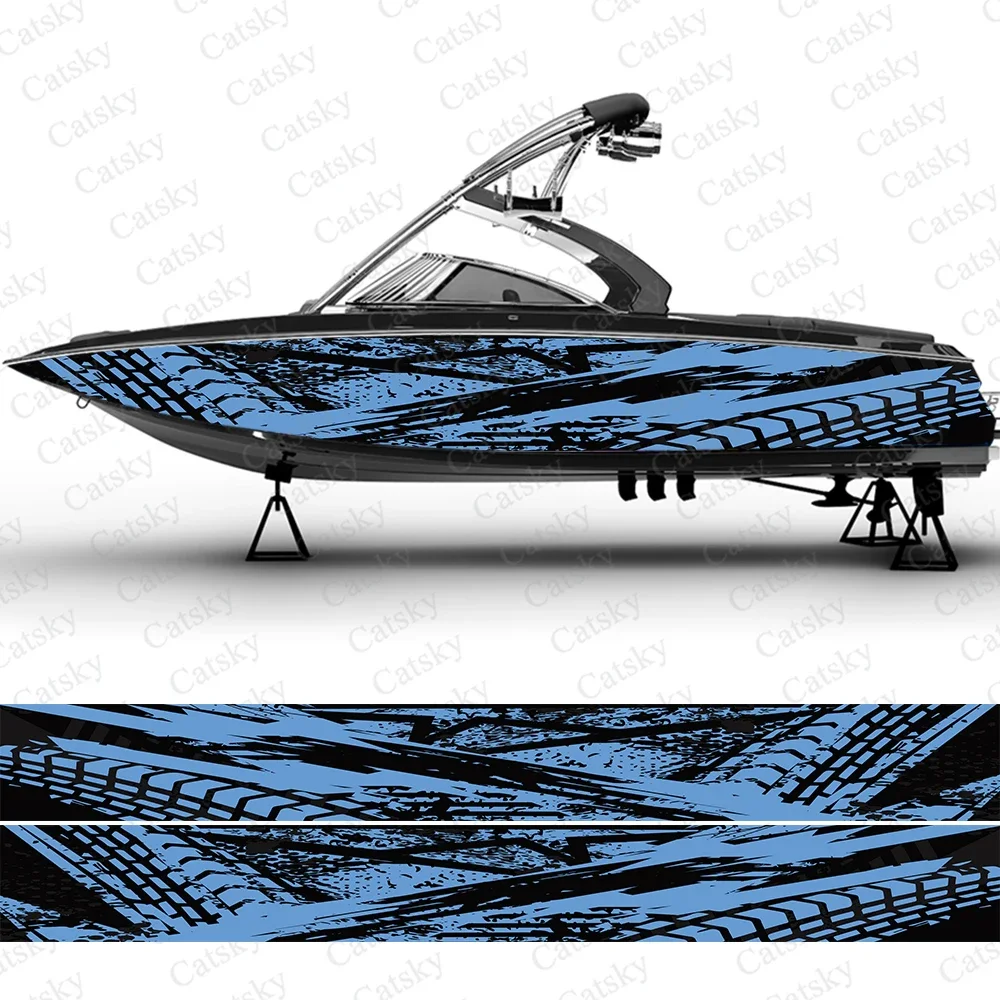 Vector abstract irregular graphics Boat wrap sticker vinyl pontoon deck boat fishing decal design uniform vector abstract print