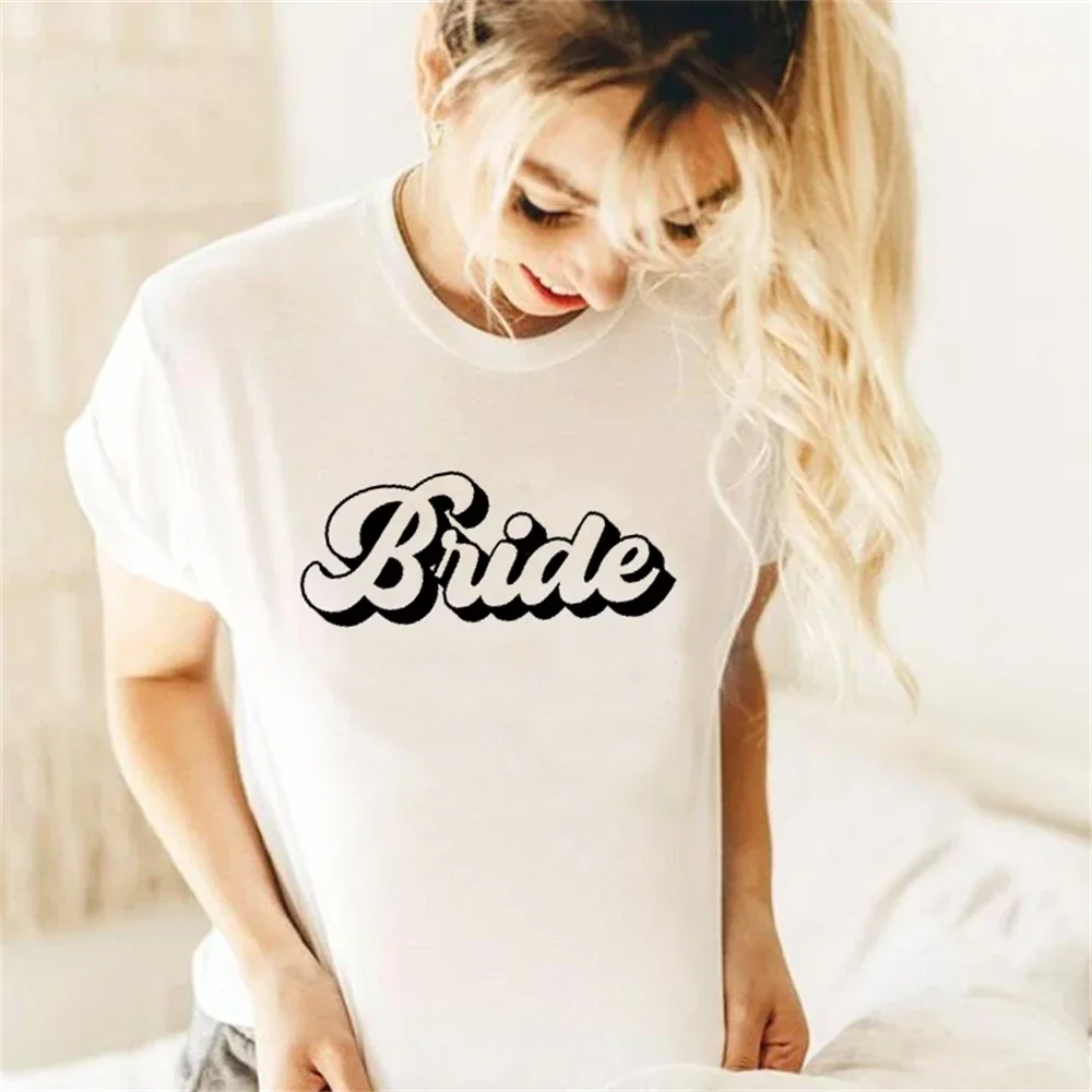 women's t-shirt katoen o nek  wedding bridal party plus size shirts bride squad bachelorette party  grafische