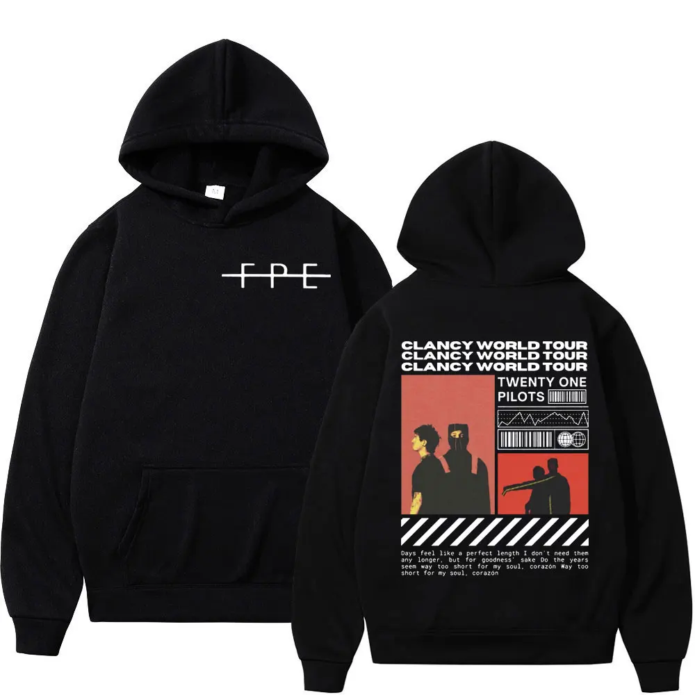 

Twenty One Pilots The Clancy Tour 2024 Hoodie Men Women Fashion Casual Long Sleeve Sweatshirts Rock Hip Hop Oversized Pullovers