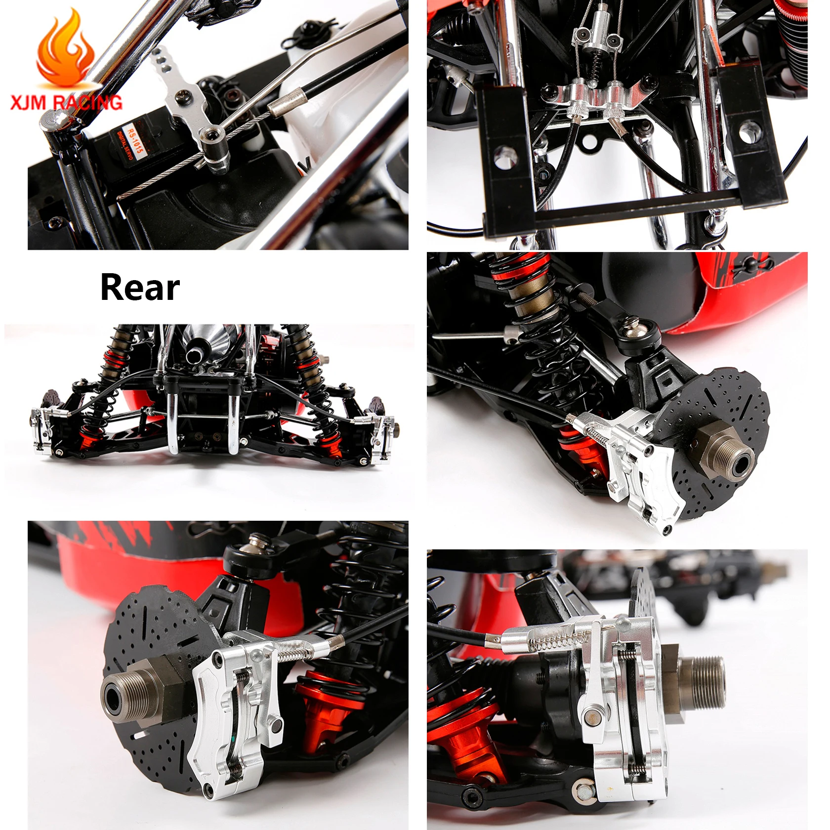Metal Rear or Front Cable Brake System Set for 1/5 HPI Rofun Baha King Motor Rovan Baja 5B 5T SS 5SC Truck Rc Car Racing Parts