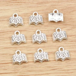 30pcs 12x11mm Antique Silver Plated Book Handmade Charms Pendant:DIY for bracelet necklace