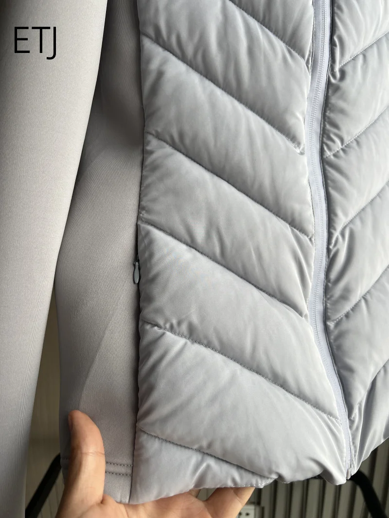 ETJ 2026 New Women's Elegant Fashion Patchwork Long Sleeve Standing Collar Hooded Cotton Jacket Sport Coat 8073227
