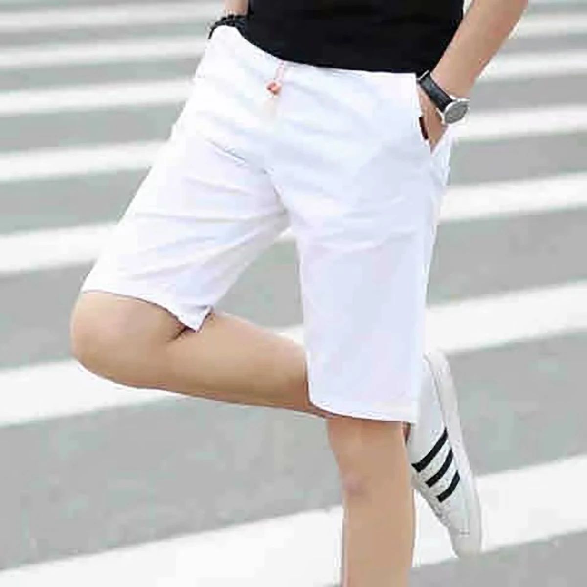 Men's Casual Shorts Beach Pants Sports Fitness Pants Summer Cropped Pants White Blue Multiple Color Styles Choose From