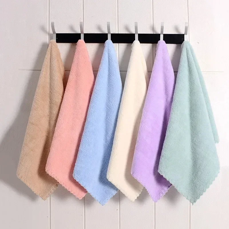 

1pc Absorbent Coral Fleece Dishcloths Thickened Kitchen Cleaning Towel Non-stick Oil Microfiber Rag Pan Pot Dish Wipe Cloth