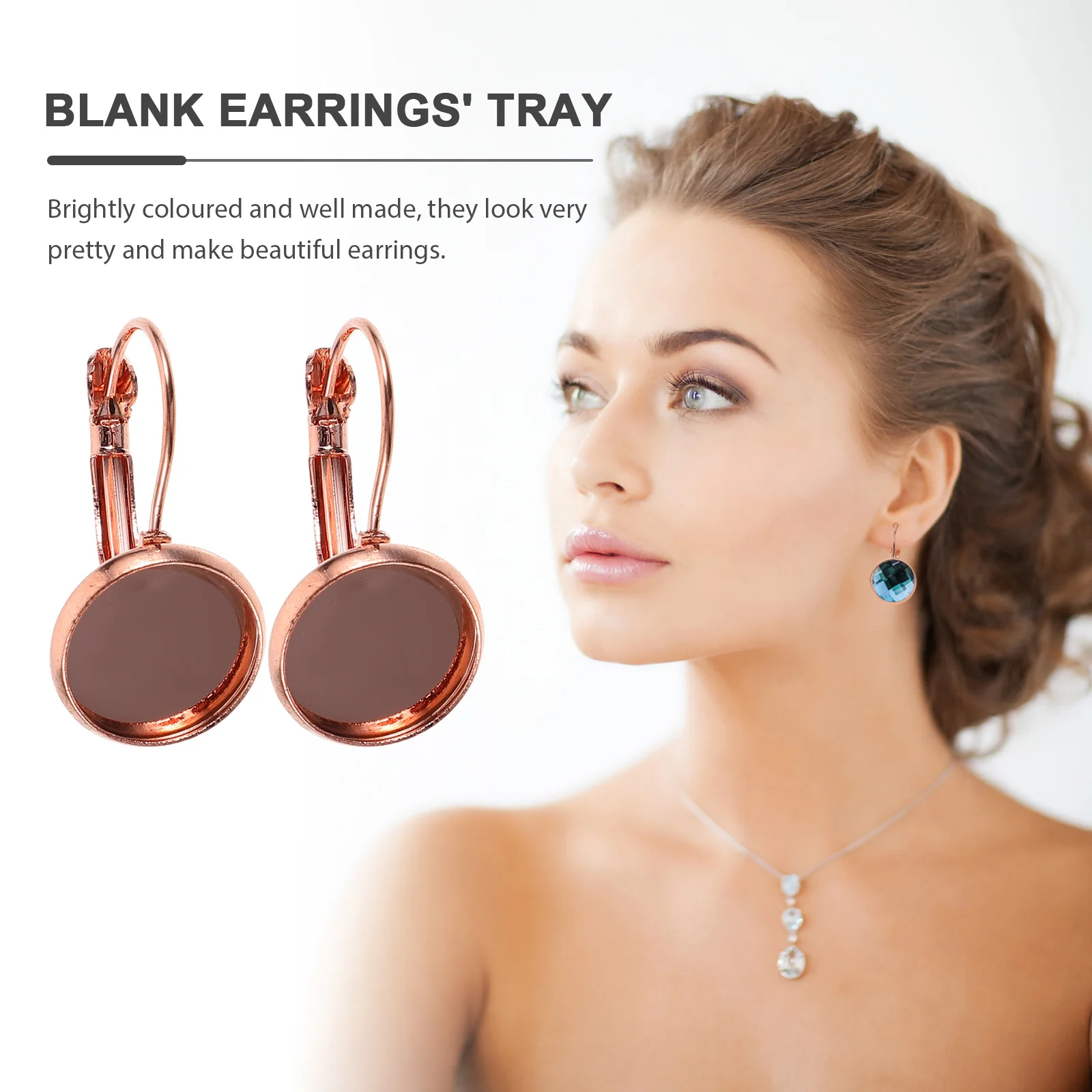 

20 Pcs Tray Earring Findings Bezel Blank Setting Jewelry Making Blanks Trays Bezels for Wire Hooks Accessory