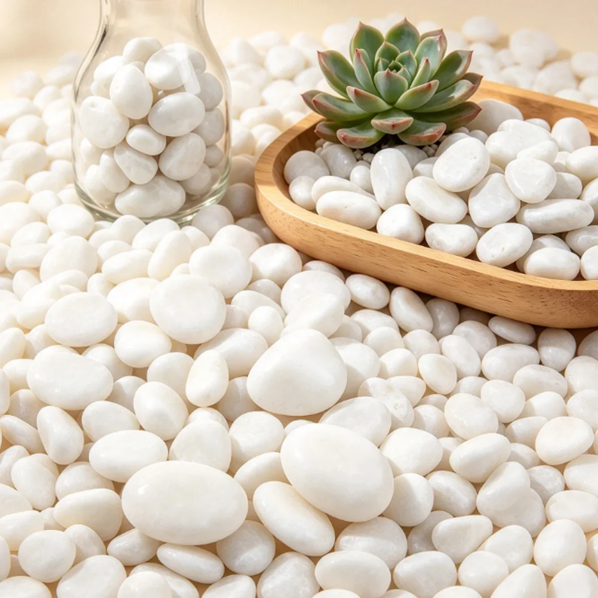 300/350/500g High Polished Natural Pebbles 2-4cm Decorative Landscape Rocks for Fish Tank Aquarium Plant Vases Garden Stones ZSY