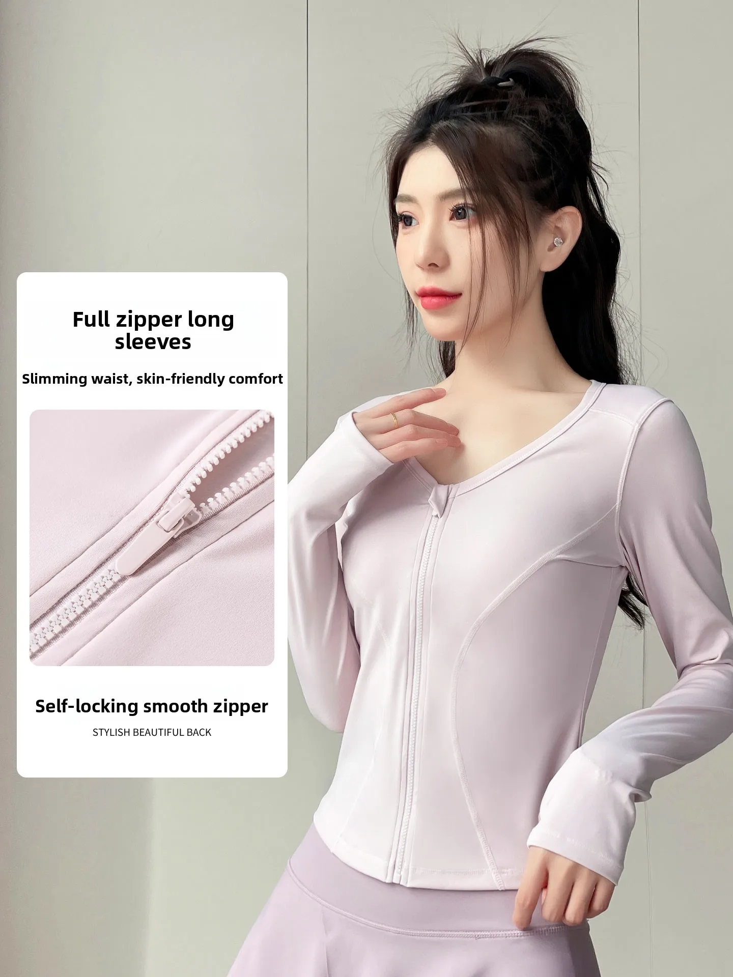 Conjunto de roupas esportivas de corrida feminina longa sve yoga roupas linda ba ket micro queimado calças de fitn v-ne zíper