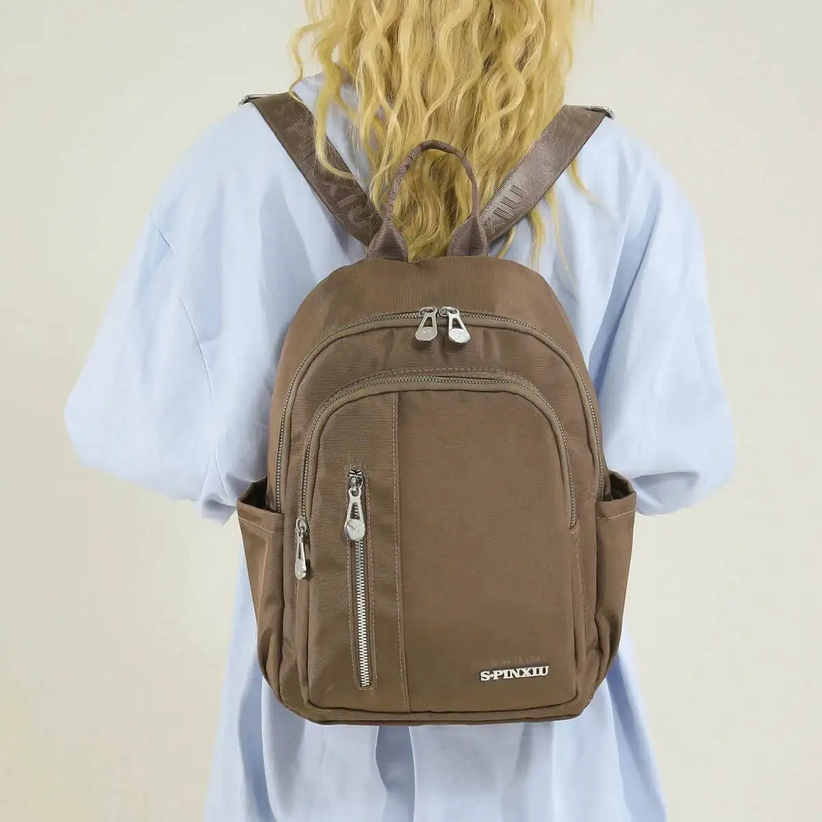 

Женский нишевый дизайн, небольшой двойной рюкзак на плечо, универсальная дорожная сумка для книг для студентов, поездок на работу