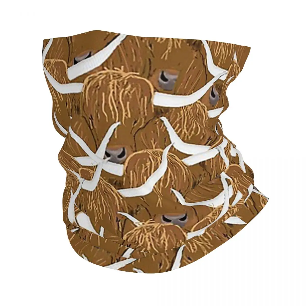 Scottish Cute Highland Cow Bandana Neck Gaiter Printed Balaclavas Wrap Scarf Warm Headwear Hiking Unisex Adult All Season