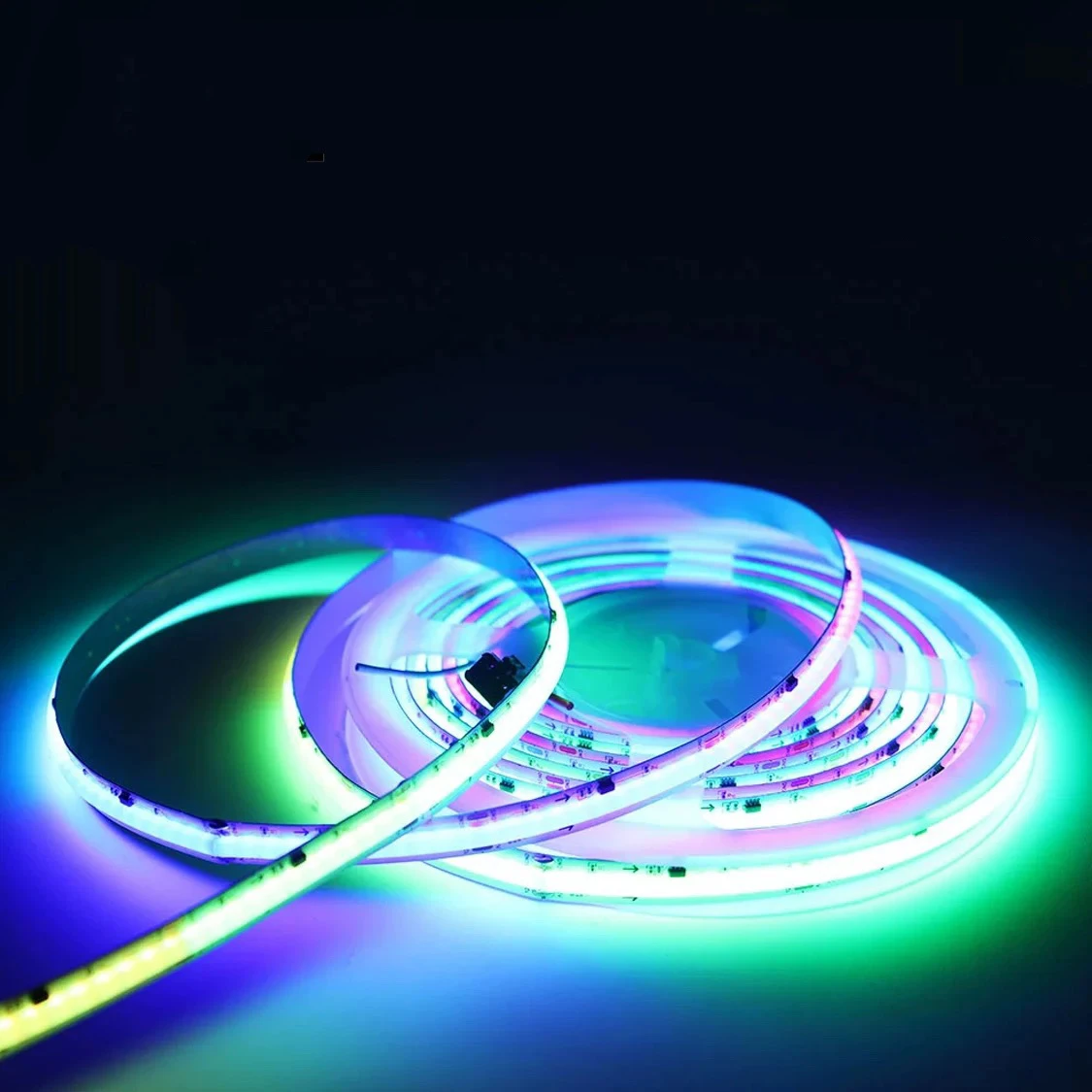 

Tuya WIFI, Bluetooth, инфракрасная светодиодная лента RGBIC COB, 420 светодиодов/м, адресная гибкая RGB IC светодиодная лампа, 24 В, пульт дистанционного управления