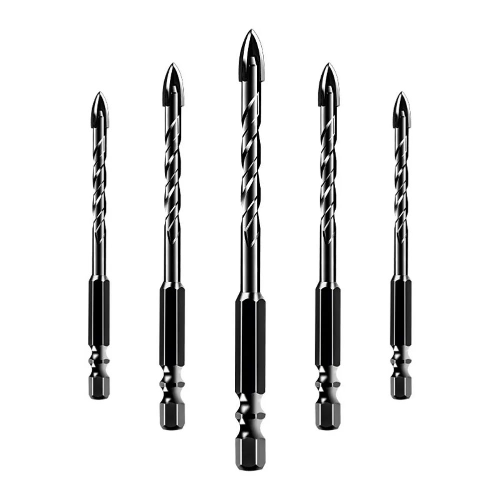 Durable Glass Drill Bit  6mm Triangle Drill Bits for Glass  Bricks  and Tiles  Durable and Fast Opening  Pack of 5