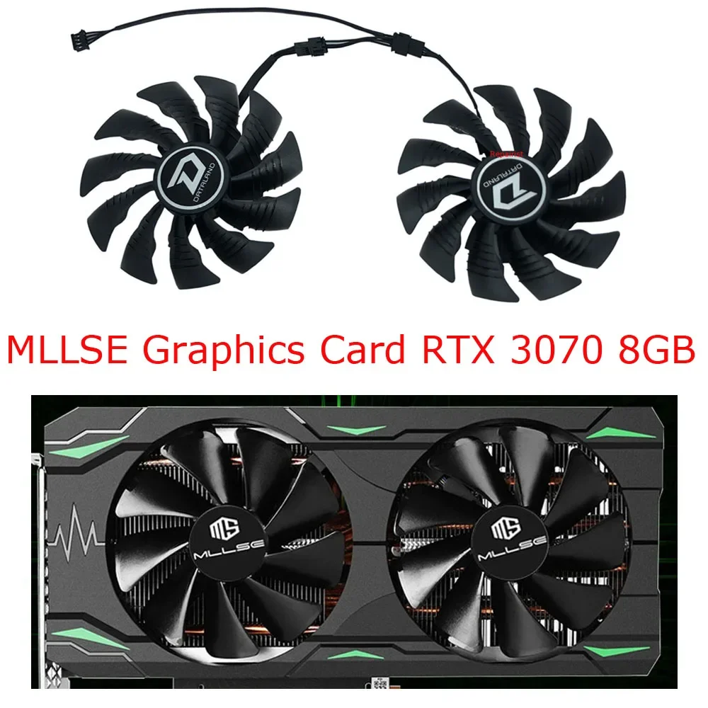 2Pcs/Set,GPU VGA Cooler,Graphics Card Fan,PLD10015B12H,For MLLSE RTX 3070 8GB gaming,For MLLSE RTX3070 8G