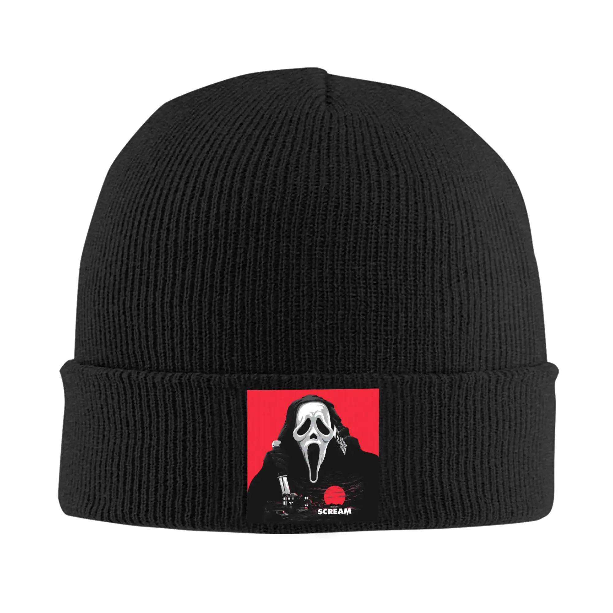 Halloween Screaming Skullies Beanies Caps Men Women Unisex Hip Hop Winter Warm Knitting Hat Adult Ghost Killer Face Bonnet Hats