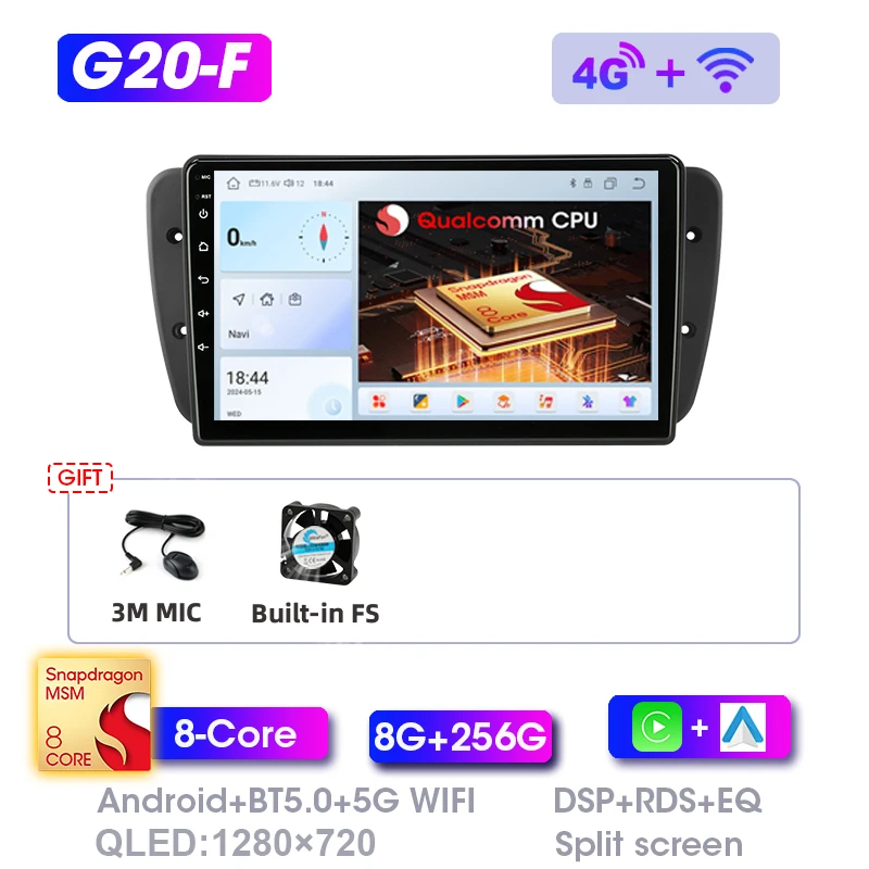 Srnubi Android Autoradio voor Seat Ibiza 6j 2009-2013 Draadloze CarPlay Android Auto WiFi GPS Navigatie BT Video muziek Stereo