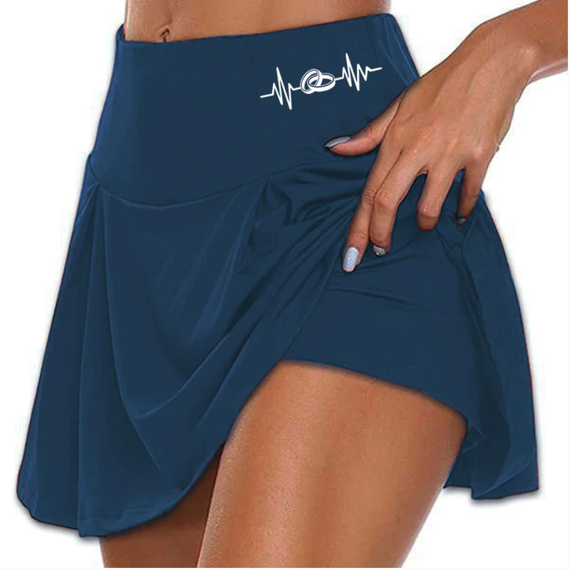 Women 2 In 1 Tennis Butt Scrunch Skirted Running Shorts Quick Dry Fake Skirt Sexy Gym Workout Short Pants Yoga Short Dress