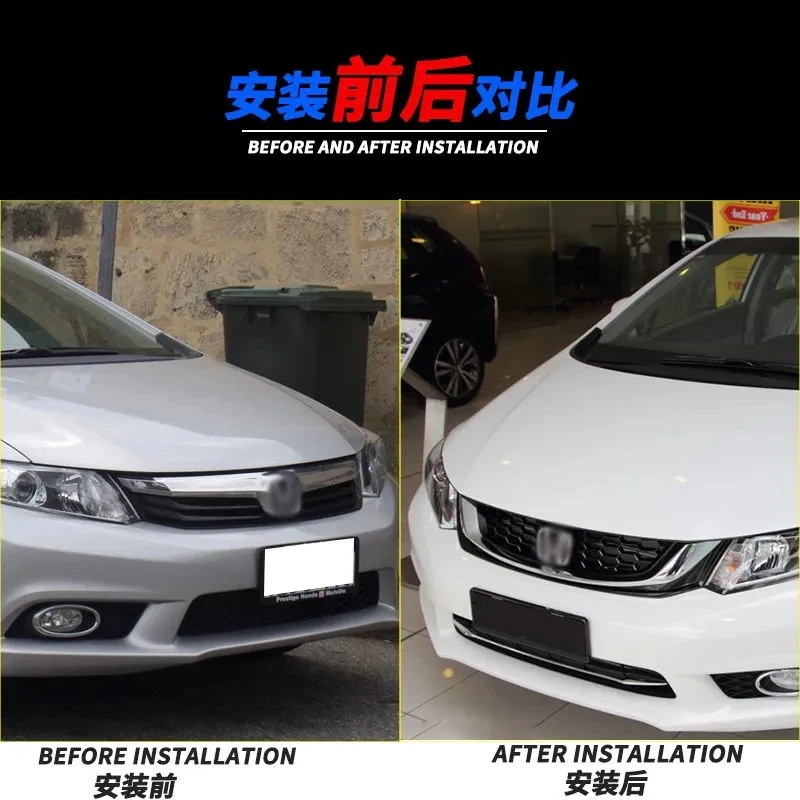 Modified front bumper grille For Honda civic 2012 2013