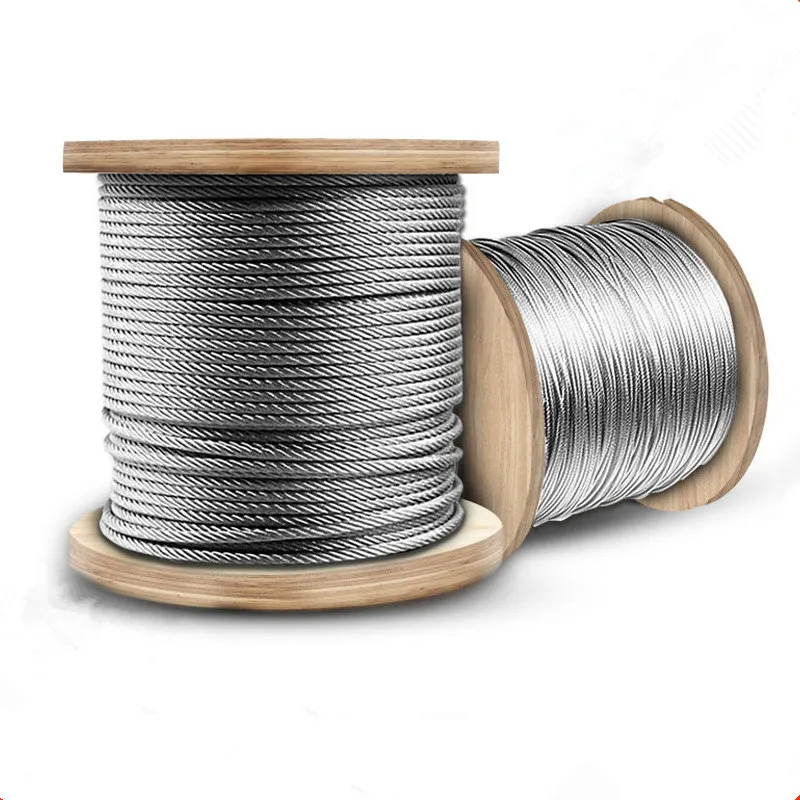 Diameter 0.5mm-8mm Length 2-100m Clothesline PVC Transparent Plastic Coated No Burr 304 Stainless Steel Wire Rope Cable