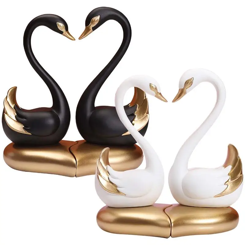 

Couple Swan Figurines Swan Model Table Centerpieces Decorative Swan Figurine Animal Statues Collectible Figurines Resin Desk