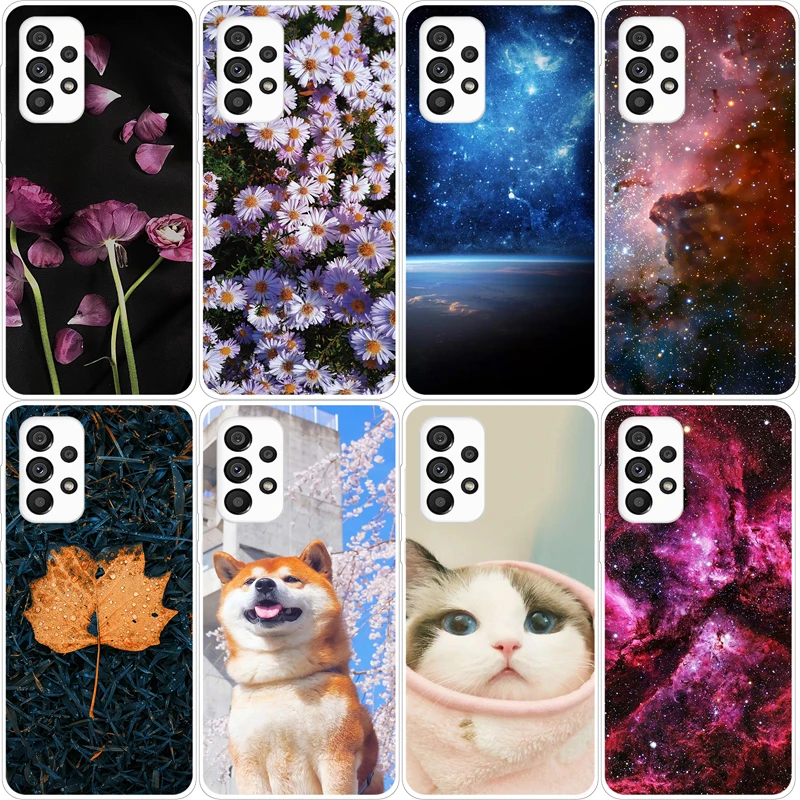 For Samsung A53 5G Case Galaxy A23 A33 5G Cartoon Cat Painted Soft Silicone Back Cover For Samsung Galaxy A73 A53 5G Funda Coque