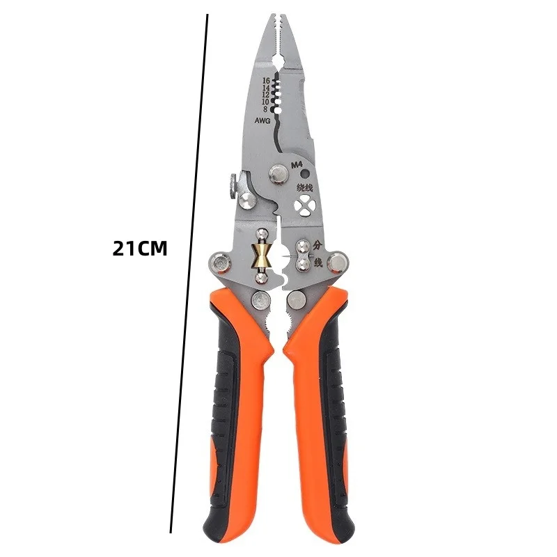 Collapsible Wire Stripper and Cutter Time-Saving Labor-Saving Repair Scissors Wire Stripping Crimping Pliers Hand Tool