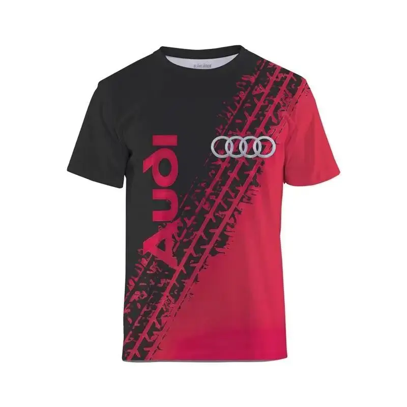 2025 latest Hot Sale Audi Racing Short-Sleeved Men's Sports And Casual T-Shirts, Comfortable Men'S T-Shirts