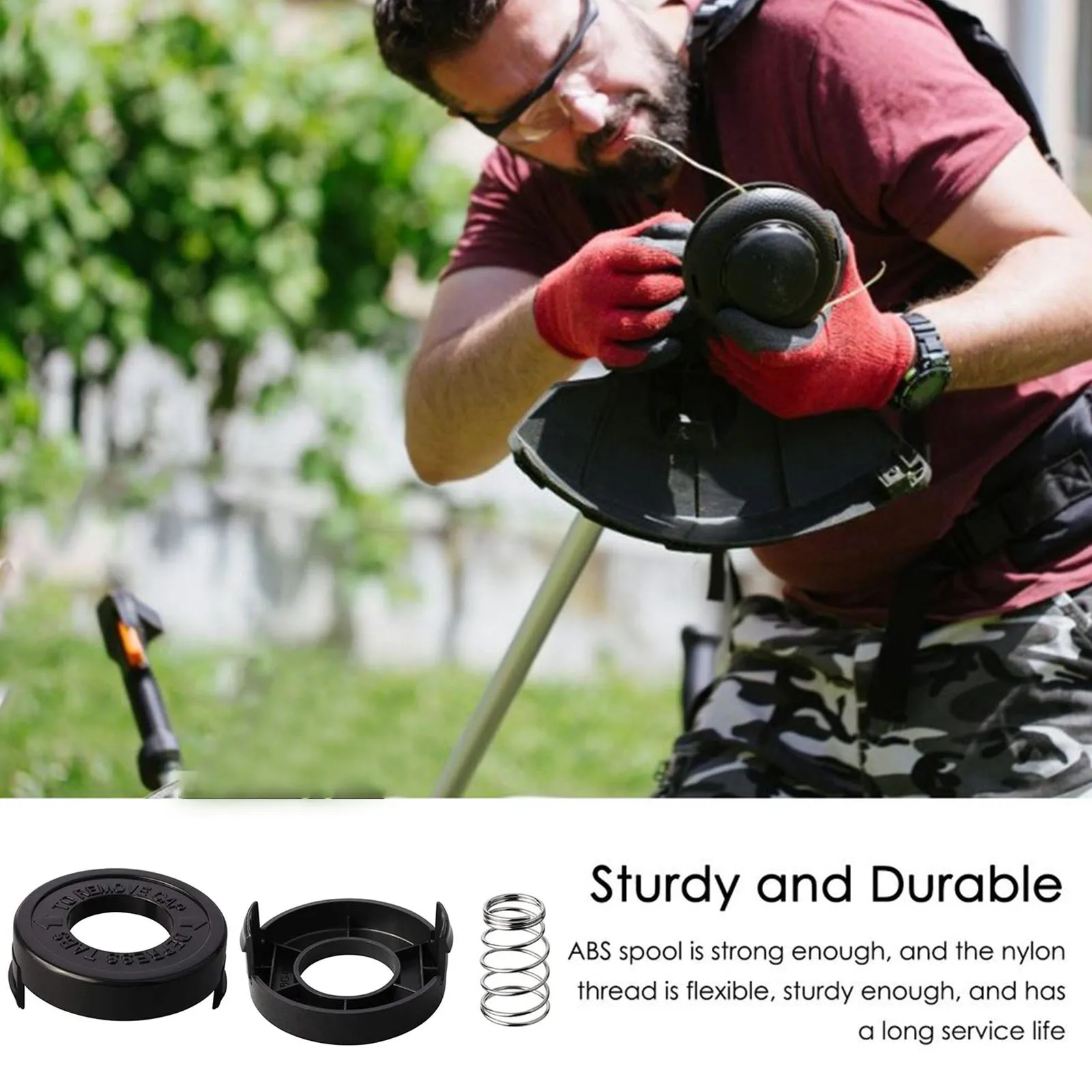 Cap Cover And Spring For ST1000 ST4000 ST4500 GE600 CST800 ST6800 682378-02 Lawn Mower Kit String Trimmer Parts