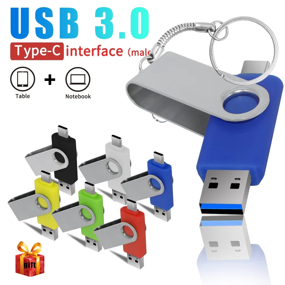 

Флэш-накопители USB 3,0, 256 ГБ, 128 ГБ, 2 в 1, карта памяти 64 ГБ, флеш-накопитель 64 ГБ, 32 ГБ, деловой подарок, металлическая USB-карта 16 Гб