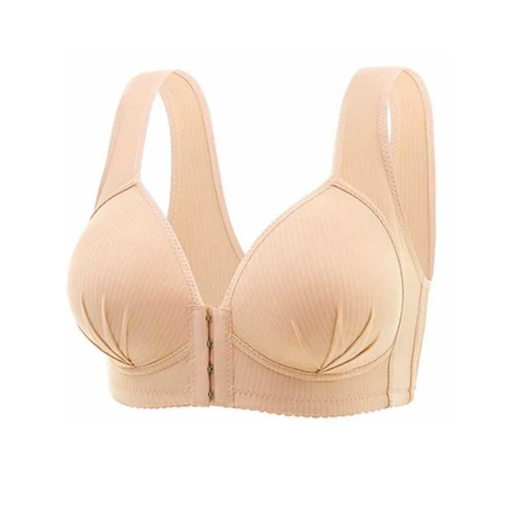 

Thin Large Size Wireless Deep V Bras Shockproof Anti-sagging Seamless Bra Underwear Front Button Women's Push Up Bra Girls