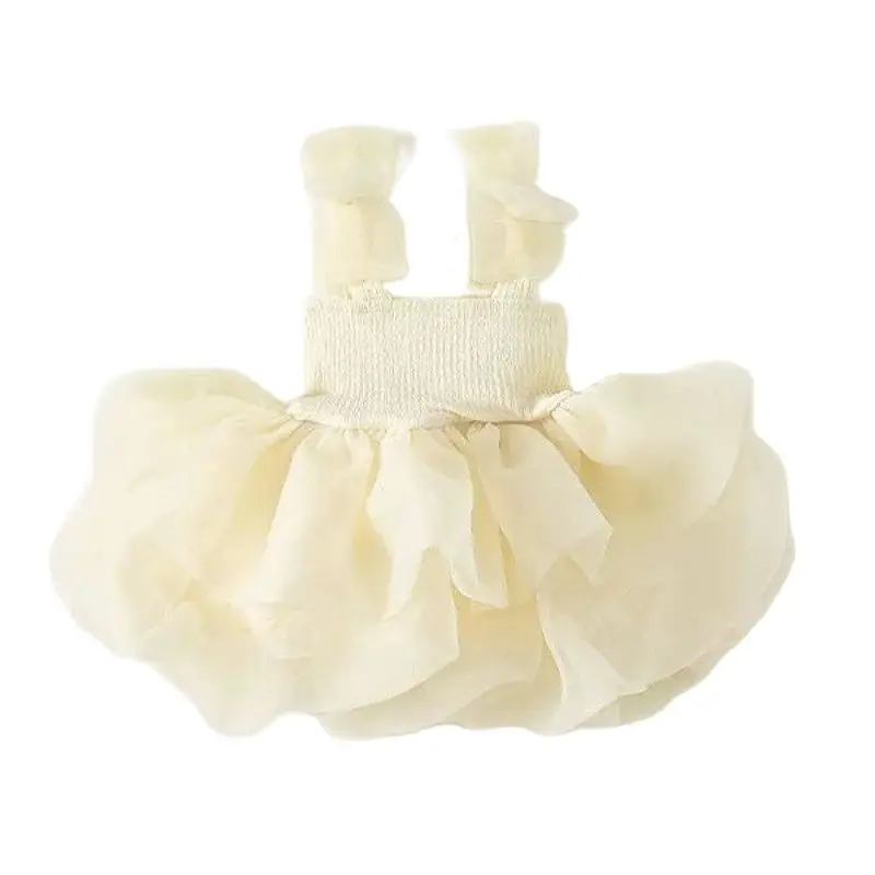 Summer Princess Party Tutu Dress With Bow Strap Baby Mesh Clothes Short Sleeve Kids Birthday Skirt Toddler Girls Tulle Dress 1-6