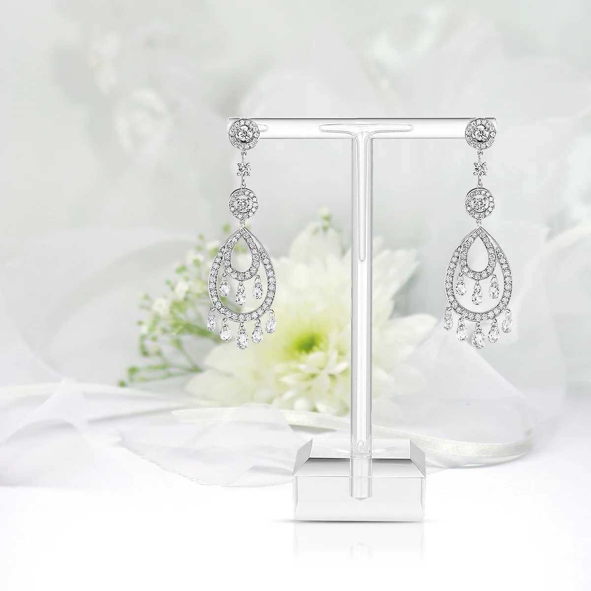 

2pcs Acrylic Earrings Stand T-Shape Jewelry Display Rack Transparent Organizer For Earring Storage Earrings Display Stand T