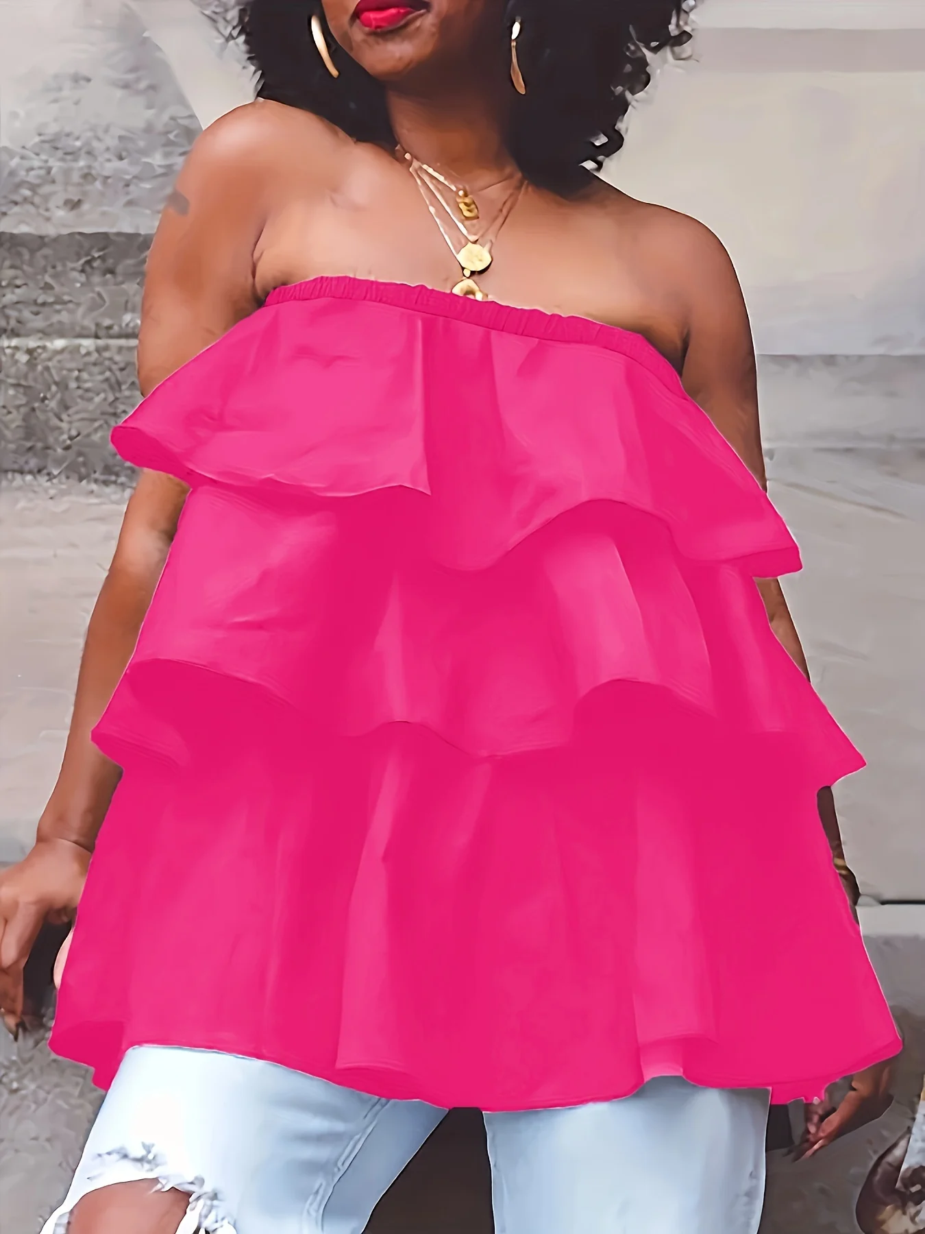 

Large Size Sexy Casual Pure Color Patchwork Backless Blouse with Straps