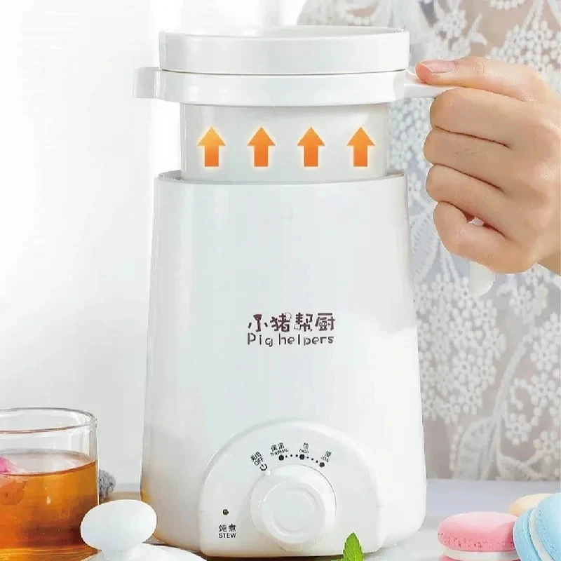 110V Health Cup Office Ceramic Soup Porridge Health Kettle Tea Maker With Temperature Adjust Portable Electric Stew Cup 500ml