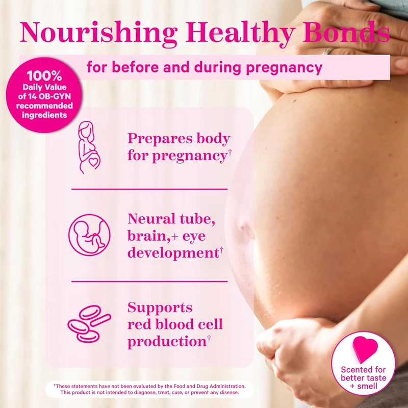 Pre delivery vitamins DHA,folate, iron,choline,and vitamin B12 essential for prenatal support of fetal development and pregnancy